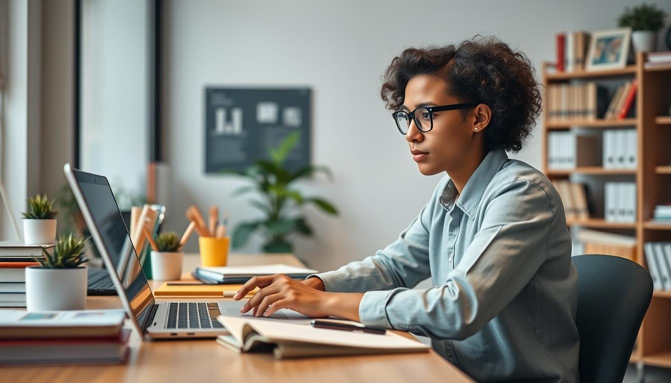 Students studying together in modern classroom